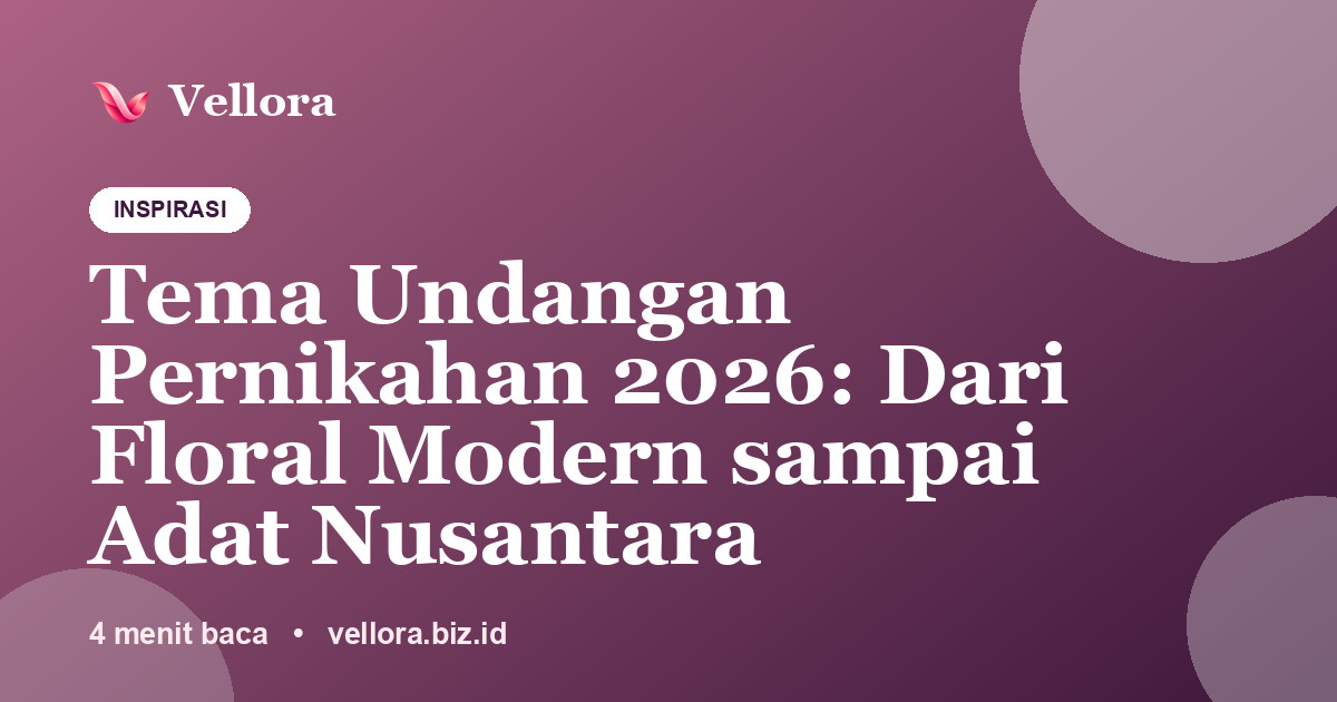 Tema Undangan Pernikahan 2026: Dari Floral Modern sampai Adat Nusantara
