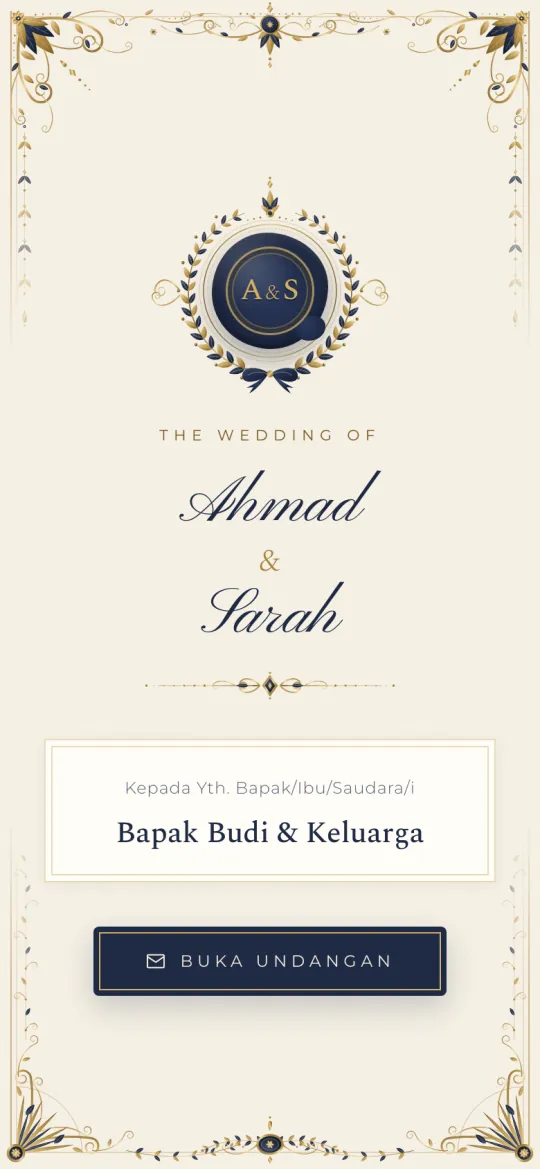 Tampilan template Classic Elegant