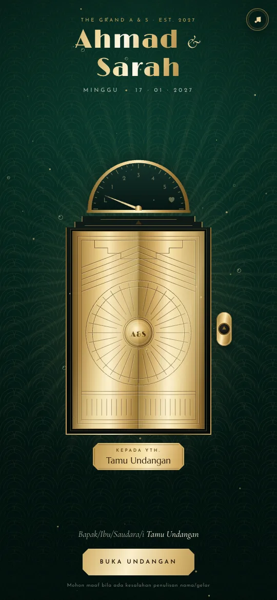 Tampilan template Emerald Deco