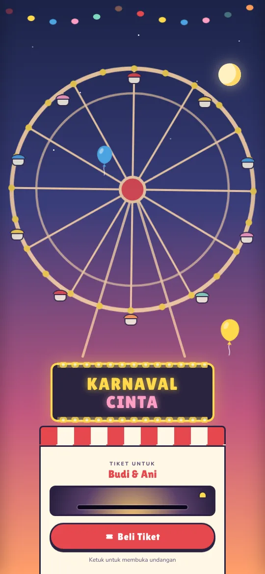 Template undangan pernikahan digital Karnaval Cinta