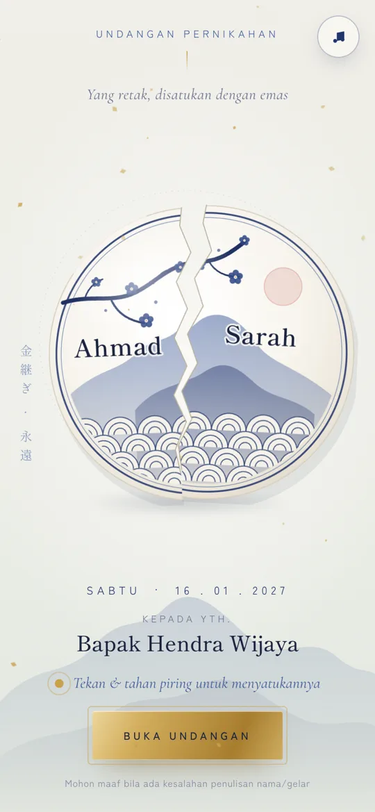 Tampilan template Kintsugi Porcelain
