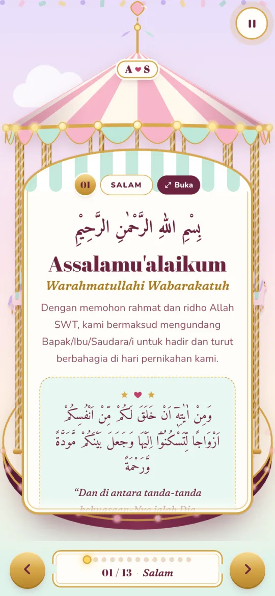 Tampilan template Love Carousel