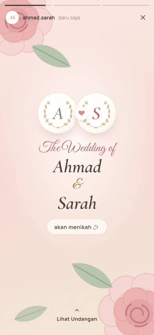 Tampilan template Lovegram