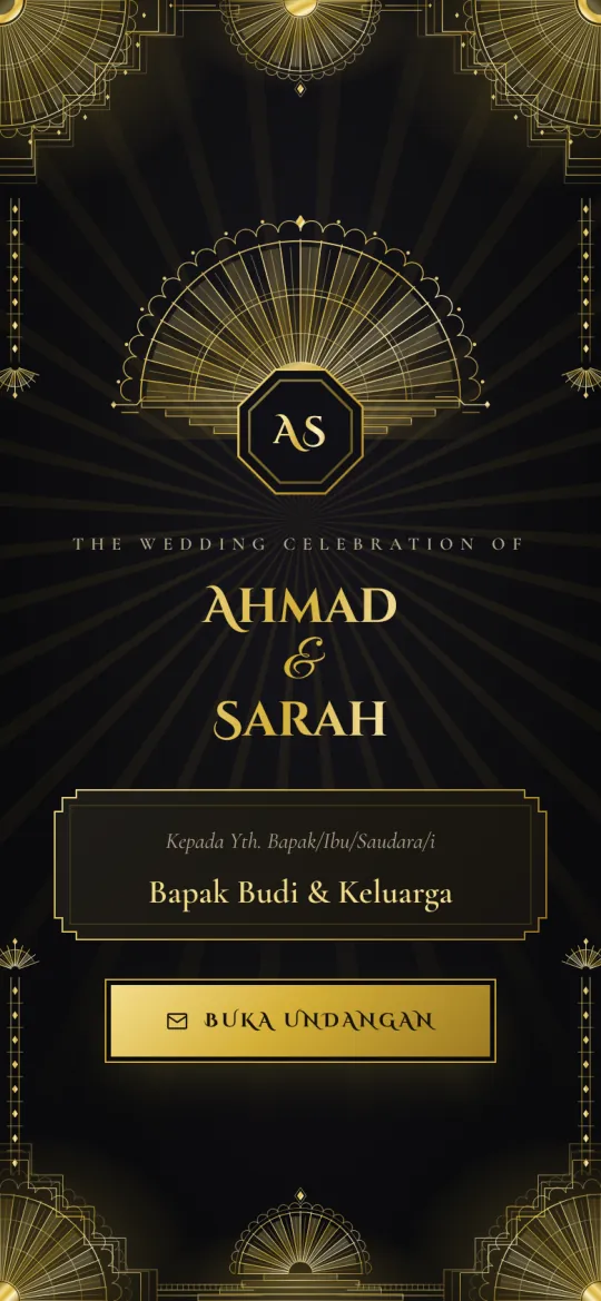 Tampilan template Luxury Gold