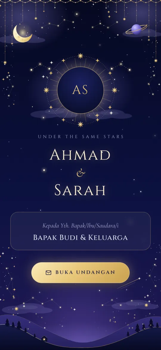 Tampilan template Night Sky