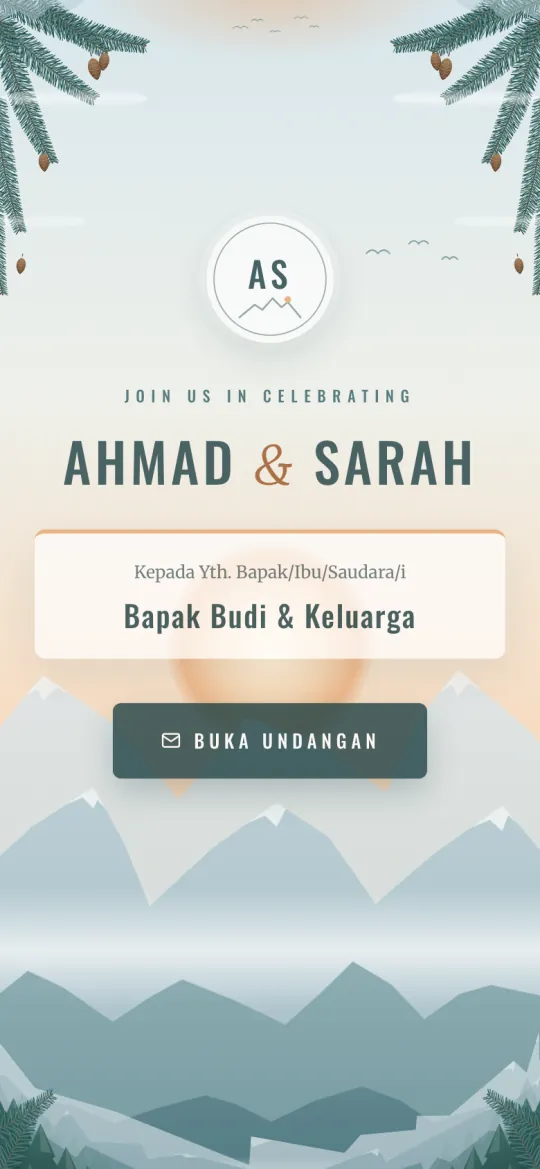 Tampilan template Parallax Mountain