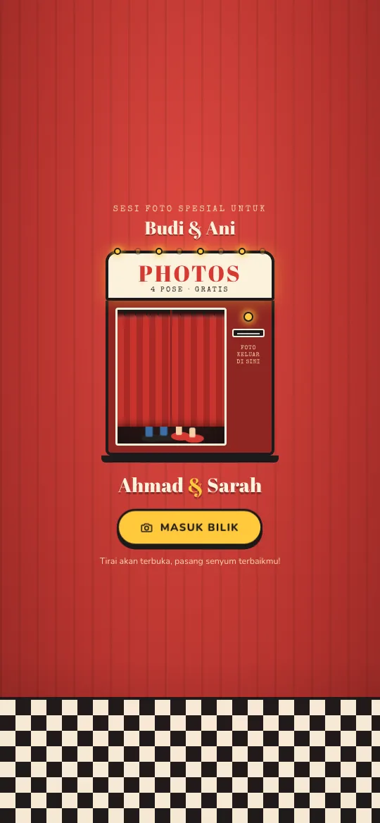 Template undangan pernikahan digital Photobooth Cinta