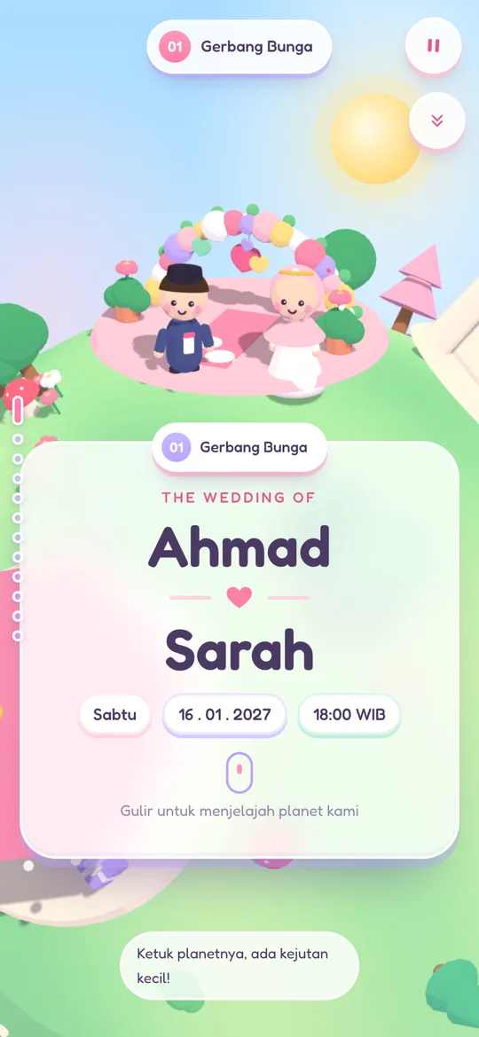 Tampilan template Planet Cinta