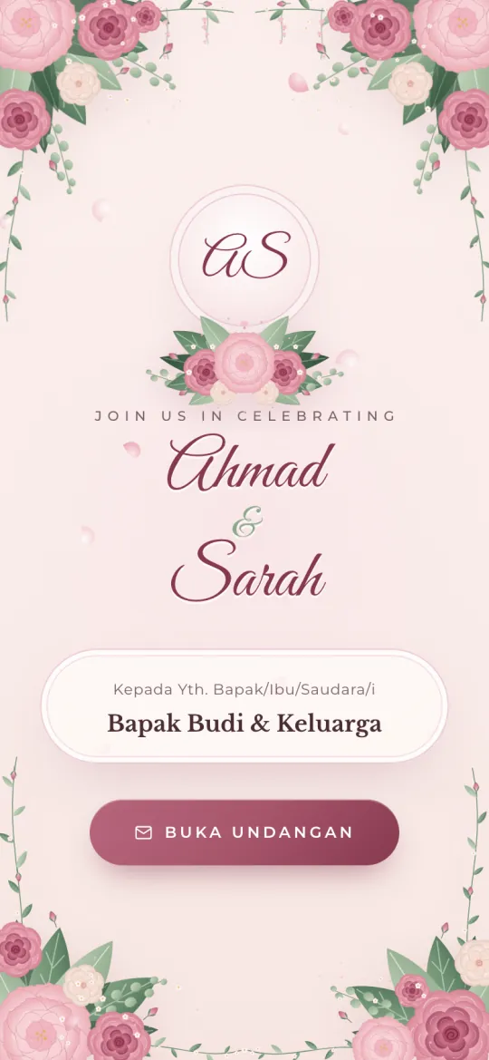 Tampilan template Romantic Floral