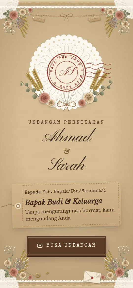 Tampilan template Rustic Vintage