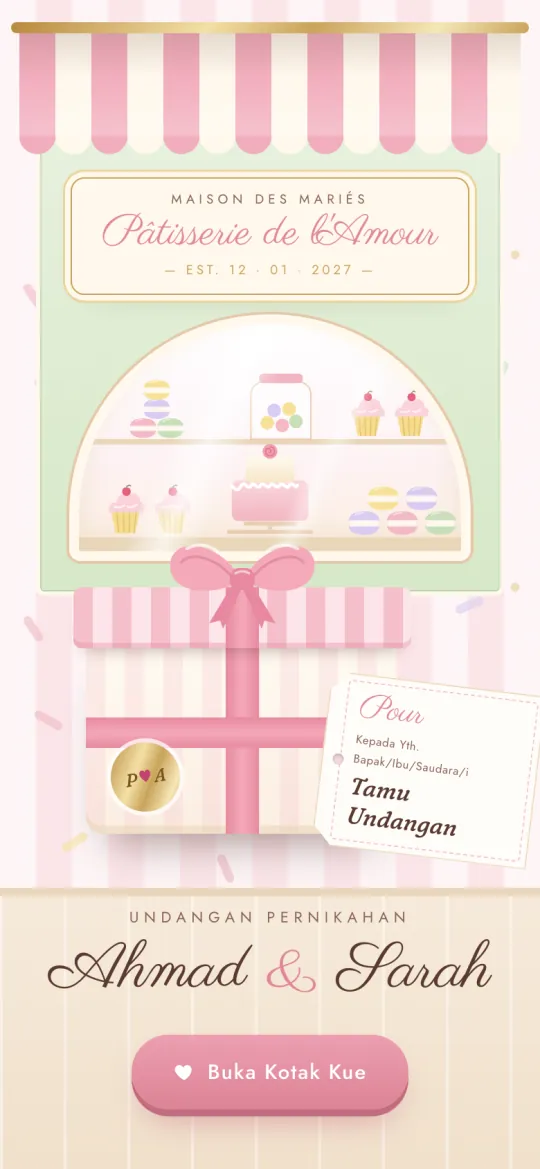 Tampilan template Sweet Patisserie