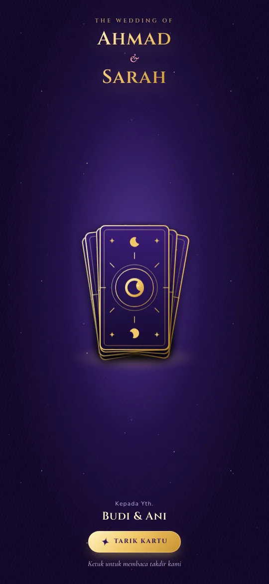 Template undangan pernikahan digital Tarot Cinta